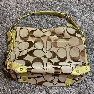 Pre loved Coach Purse green strap bag